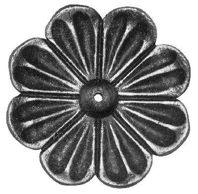 Zierblumen Rosette Zierrosette Schmiedeeisen Blume aus Stahl Zaunfelder 001.21 